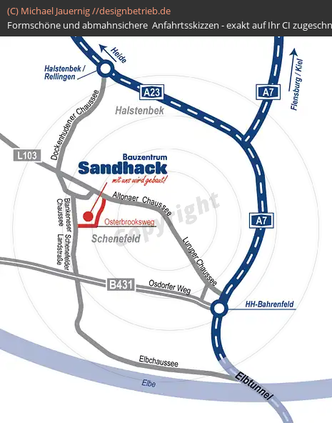 Anfahrtsskizzen erstellen / Anfahrtsskizze Hamburg Schenefeld   Bauzentrum Sandhack (144)