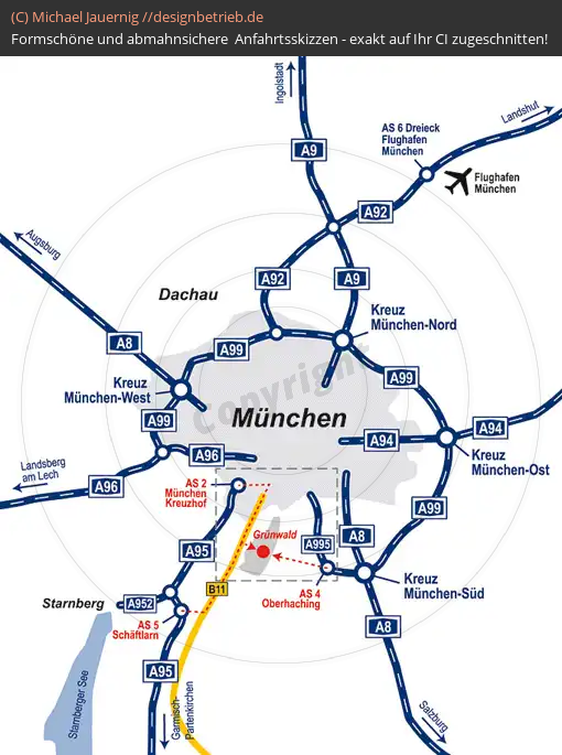 Lageplan München (Übersichtskarte Großraum München) Büro Rickert GmbH (183)