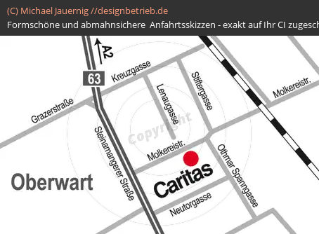 Anfahrtsskizzen erstellen / Anfahrtsskizze Oberwart (Österreich)   CARITAS (295)