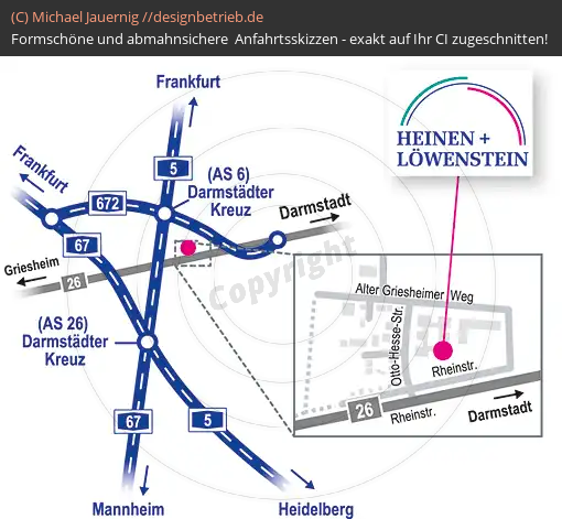 Lageplan Darmstadt Rheinstraße Löwenstein Medical GmbH & Co. KG (401)