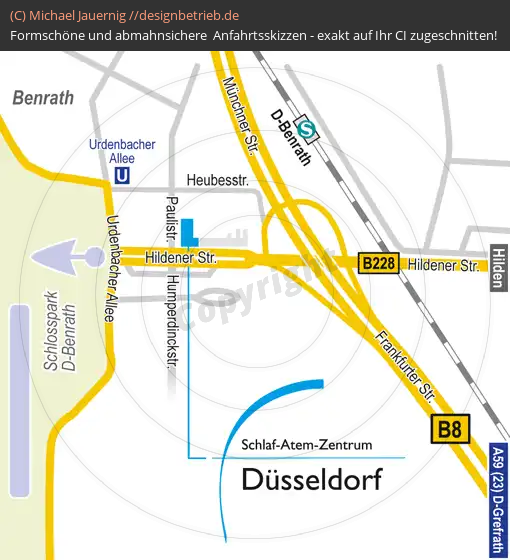 Lageplan Düsseldorf Benrath Schlaf-Atem-Zentrum Löwenstein Medical GmbH & Co. KG (473)