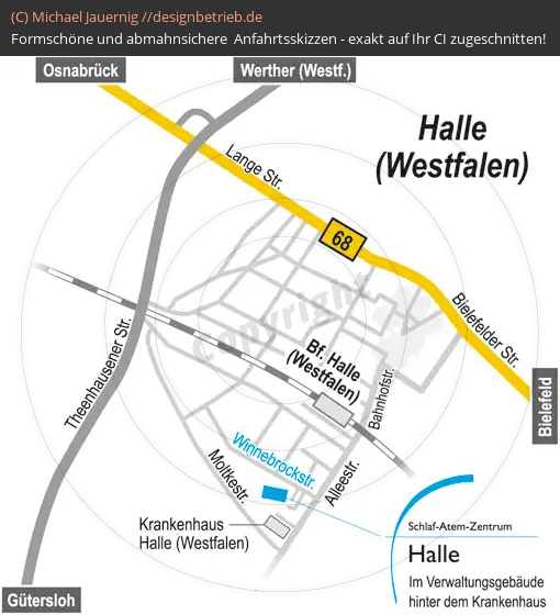 Lageplan Halle (Westfalen) Schlaf-Atem-Zentrum Löwenstein Medical GmbH & Co. KG (500)