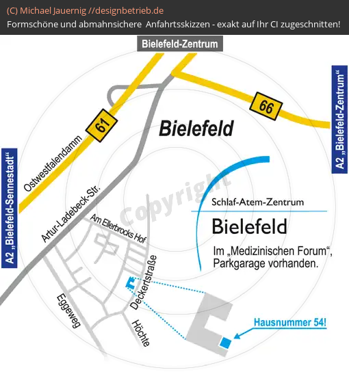 Lageplan Bielefeld Deckertstraße Schlaf-Atem-Zentrum Löwenstein Medical GmbH & Co. KG (503)