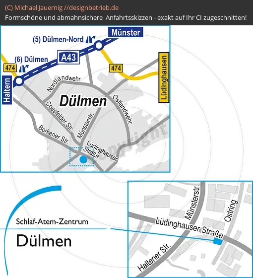 Lageplan Dülmen Lüdinghauser Straße Schlaf-Atem-Zentrum Löwenstein Medical GmbH & Co. KG (516)