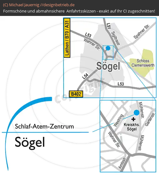 Lageplan Sögel Schlaf-Atem-Zentrum Löwenstein Medical GmbH & Co. KG (536)