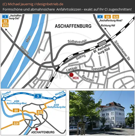 Anfahrtsskizzen erstellen / Anfahrtsskizze Aschaffenburg   MDK Bayern (564)