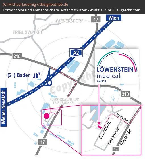 Lageplan Baden (Österreich) Niederlassung Baden (Österreich) | Löwenstein Medical GmbH & Co. KG (587)