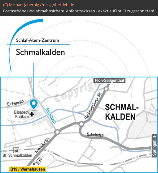Anfahrtsskizzen erstellen / Anfahrtsskizze Schmalkalden   Schlaf-Atem-Zentrum | Löwenstein Medical GmbH & Co. KG (624)