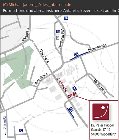 Lageplan Wipperfürth Gaulstraße Wegbeschreibung | Zahnarzt Dr. Hüpper (692)
