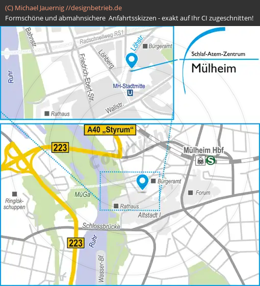 Lageplan Mülheim an der Ruhr Schlaf-Atem-Zentrum | Löwenstein Medical GmbH & Co. KG (695)