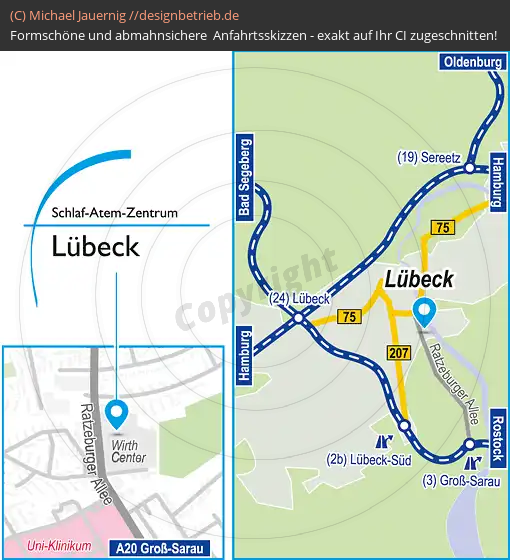 Lageplan Lübeck Ratzeburger Allee Schlaf-Atem-Zentrum | Löwenstein Medical GmbH & Co. KG (712)