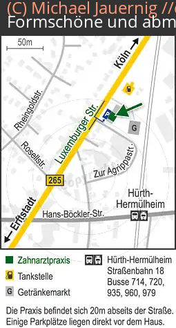 Lageplan Hürth Luxemburger Straße Zahnarztpraxis rueDent (717)
