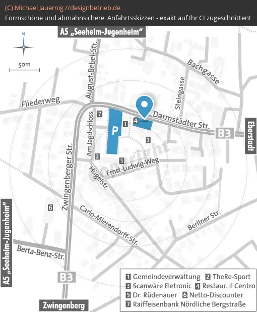 Lageplan Bickenbach Darmstädter Straße Dreher & Blasberg Immobiliengesellschaft mbH (737)