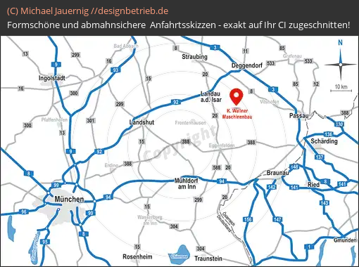 Lageplan Münchsdorf Lageplan / Übersichtskarte Standort Münchsdorf und Umgebung | Klaus Wallner – Maschinen- Bau und Handel (770)
