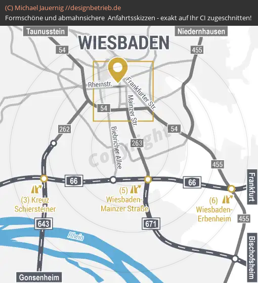 Anfahrtsskizzen erstellen / Anfahrtsskizze Wiesbaden   Übersichtskarte | Waider Mediendesign (785)