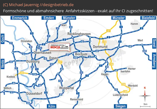 Lageplan Bochum Großraum Übersichtskarte | Förderbandservice Koch (810)